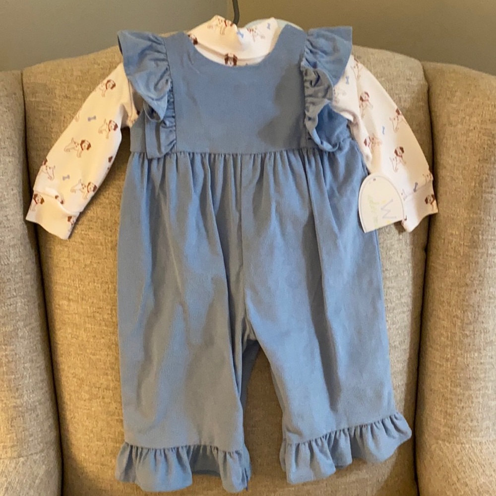 Color Works Corduroy Girl Romper & Little English